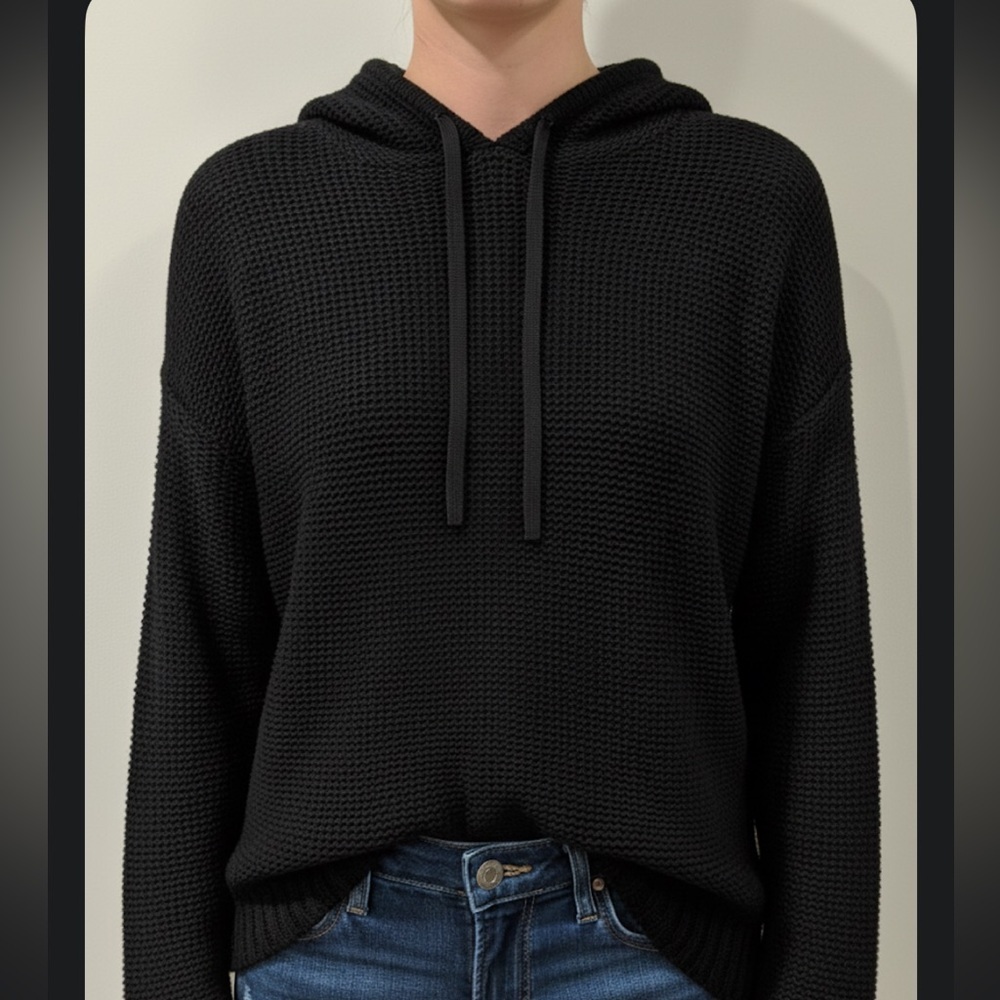 RDI women’s black  Knit Hoodie Sweater M